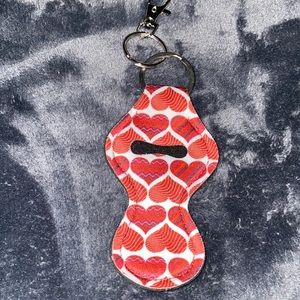 New Heart chapstick holder keychain